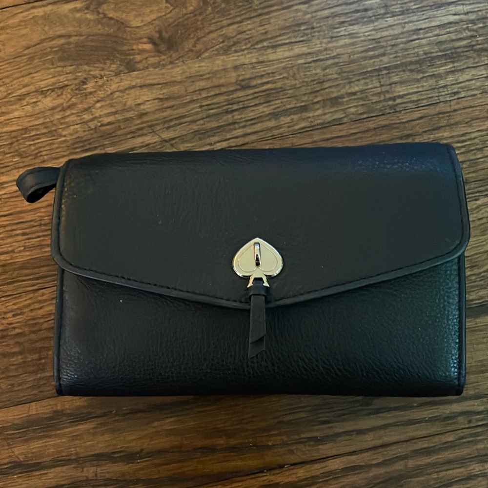 Kate Spade small wallet crossbody black leather